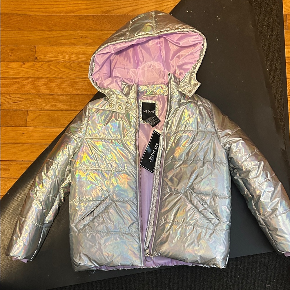 Iridescent Kids Puffer Jacket with Hood